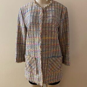 NWOT Sara Campbell Women's Multicolor Tweed Jacket Size 6.